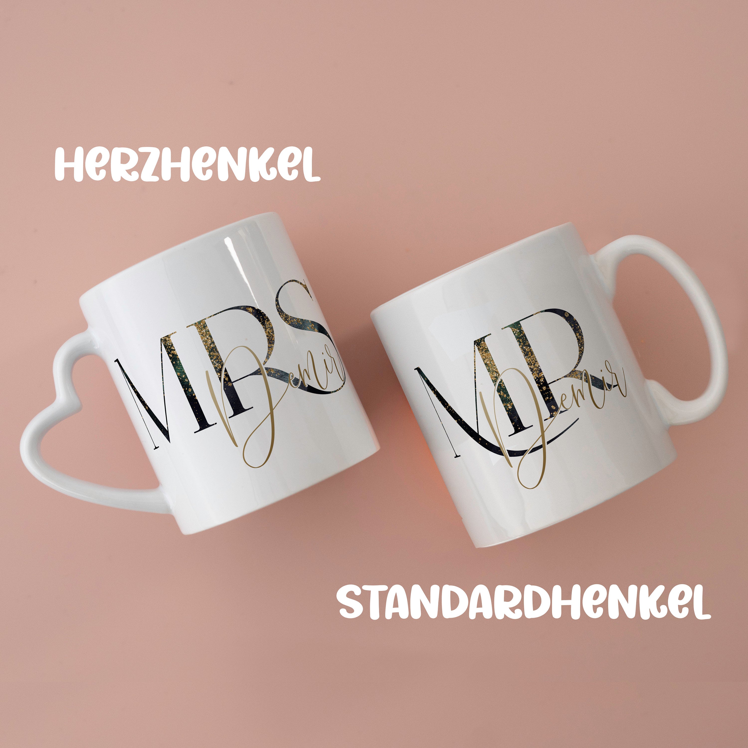 Mr und Mrs Partnertassen, Mrs & Mr Personalisierte Tasse , Geschenkidee Hochzeit , Valentinstag Geschenk