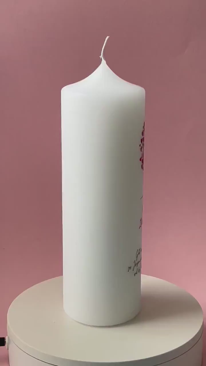 Personalisierte Taufkerze Kommunionkerze Firmungskerze  für Jungen oder Mädchen mit Lebensbaum | Taufekerze Taufgeschenk Patenkerzen Firmung