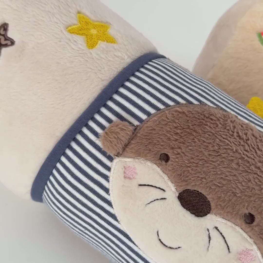 Krabbelrolle Otter Personalisiert, Krabbel-Hilfe Baby, Motorikspielzeug, Babyspielzeug, Geschenk zur Geburt, Krabbelspielzeug, Motorik Baby