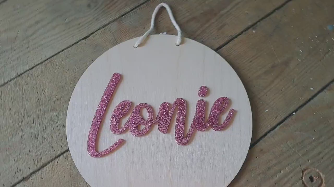 Namensschild Türschild mit Schriftzug aus  Holz & Acryl Kinderzimmer Babyzimmer Baby Junge Mädchen Personalisiert Geschenk Geburt Geburtstag