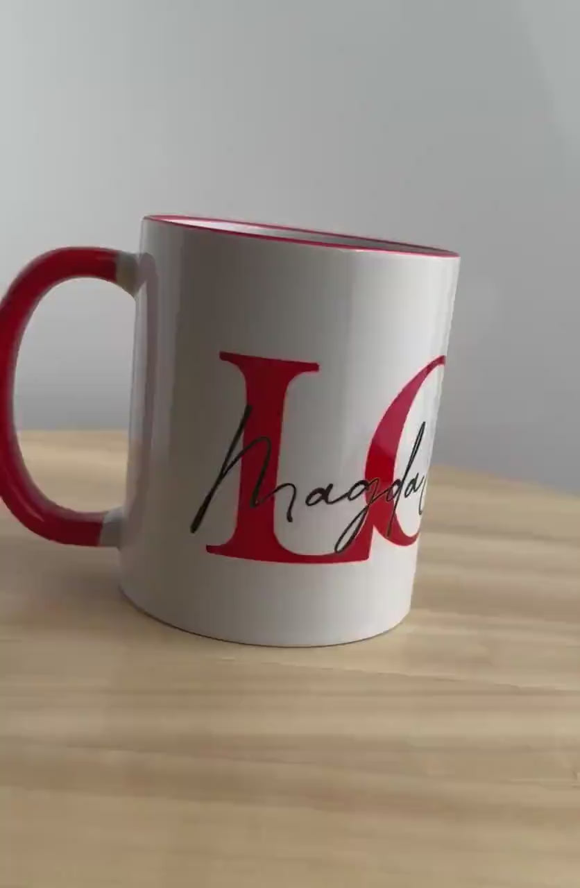 Personalisierte Tasse LOVE mit zwei Wunschnamen, perfekte Valentinstagsgeschenk