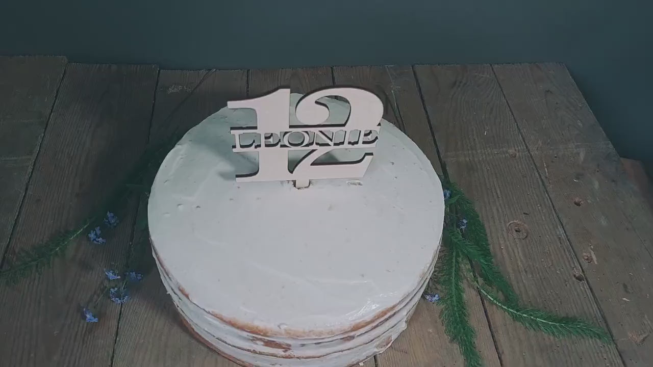 Zahl 1-99 Caketopper mit Wunschnamen Tortentopper Tortenstecker Cake Tortendeko Dekoration Kuchendeko Geburtstag Personalisiert