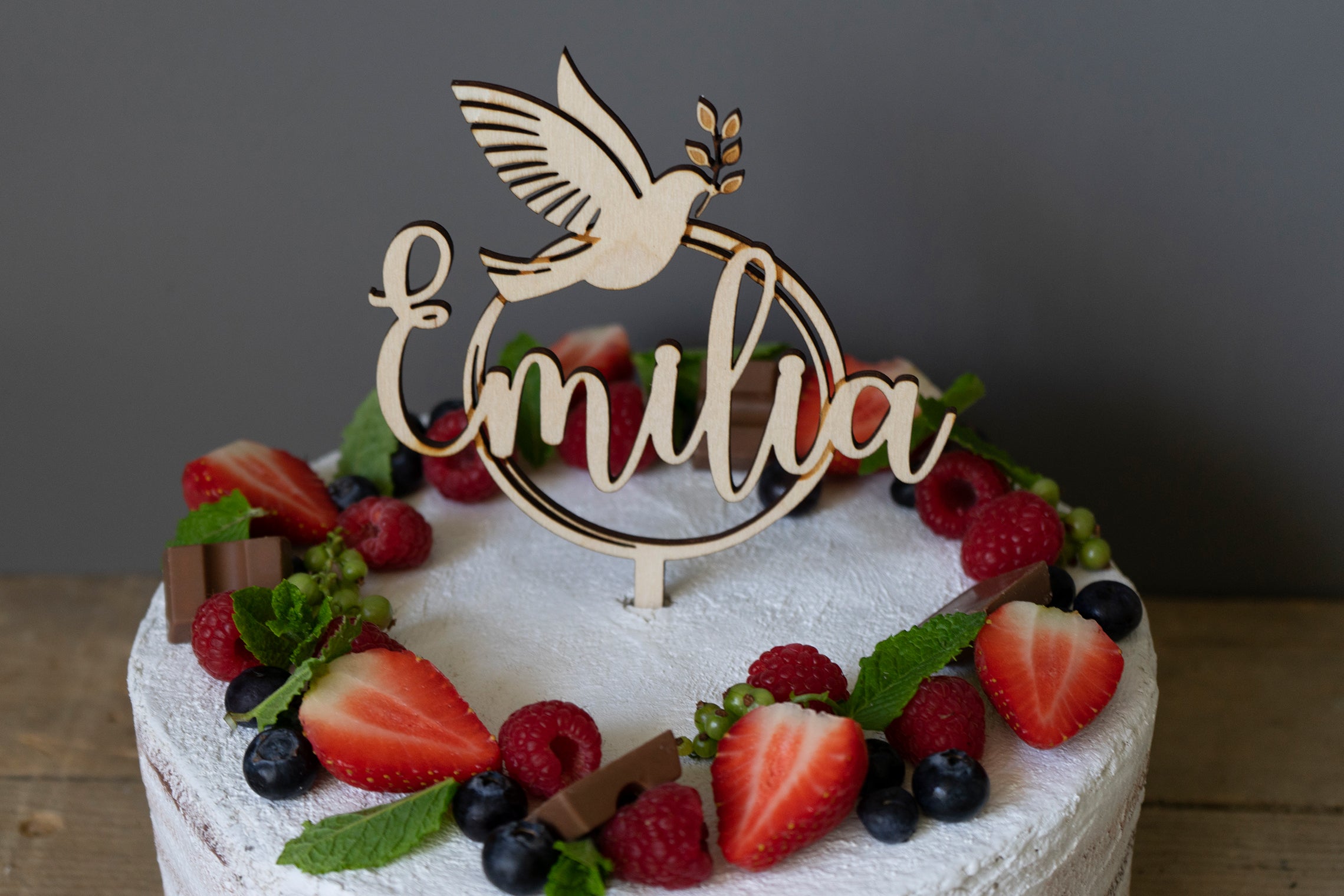 Caketopper - Taufe | Konfirmation | Kommunion mit Wunschnamen | Personalisiert Tortenstecker Cake Tortendeko Dekoration Kuchendek