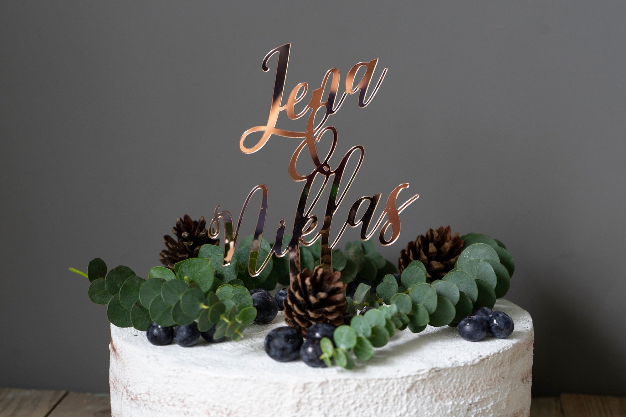 Caketopper - Hochzeit mit Wunschnamen | Hochzeitstorte Verlobung Hochzeitstag Topper Cake Tortendeko Dekoration Kuchendeko Personalisiert V2