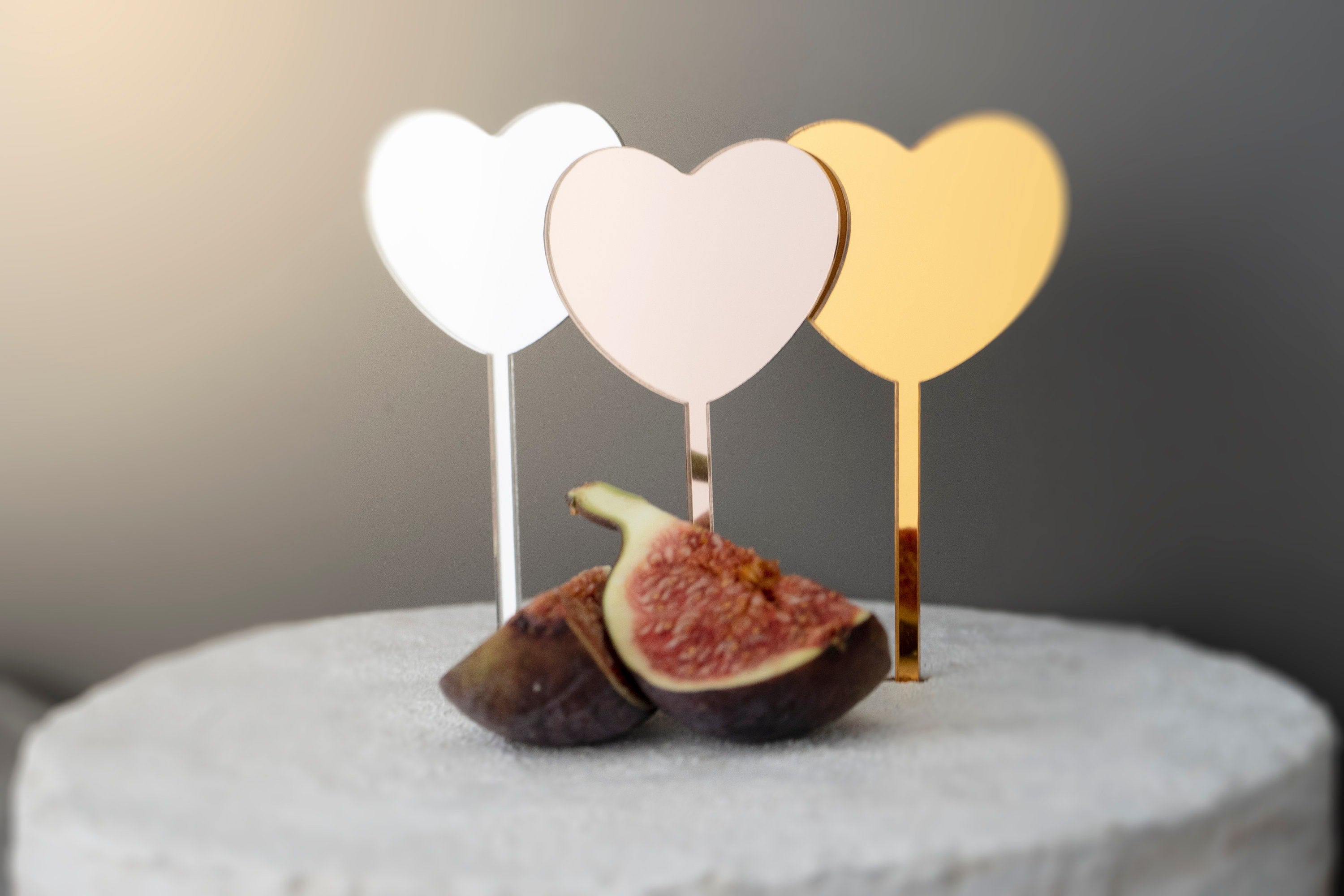 Mini Caketopper Herz | Tortenstecker Cake Tortendeko Cupcake Dekoration Kuchendeko Charm Geburtstagtorte Liebe Hochzeitstorte Verlobung