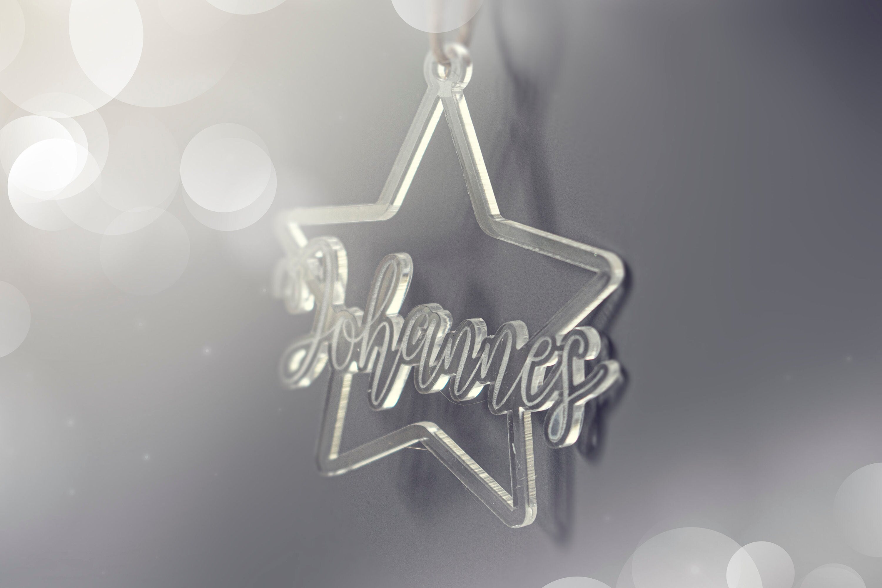 Weihnachtsbaumanhänger Stern mit Namen | Personalisiert | Weihnachtsgeschenkanhänger | Weihnachtsbaumdekoration | Weihnachtsdekoration