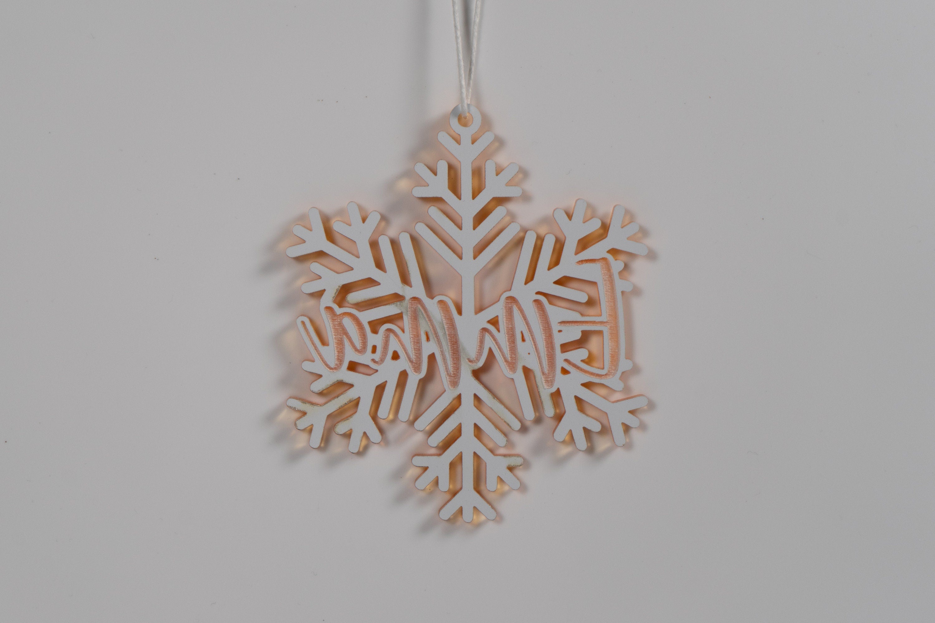 Weihnachtsbaumanhänger  personalisiert  " Schneeflocke " |  Christbaumanhänger mit Name | Adventsdeko