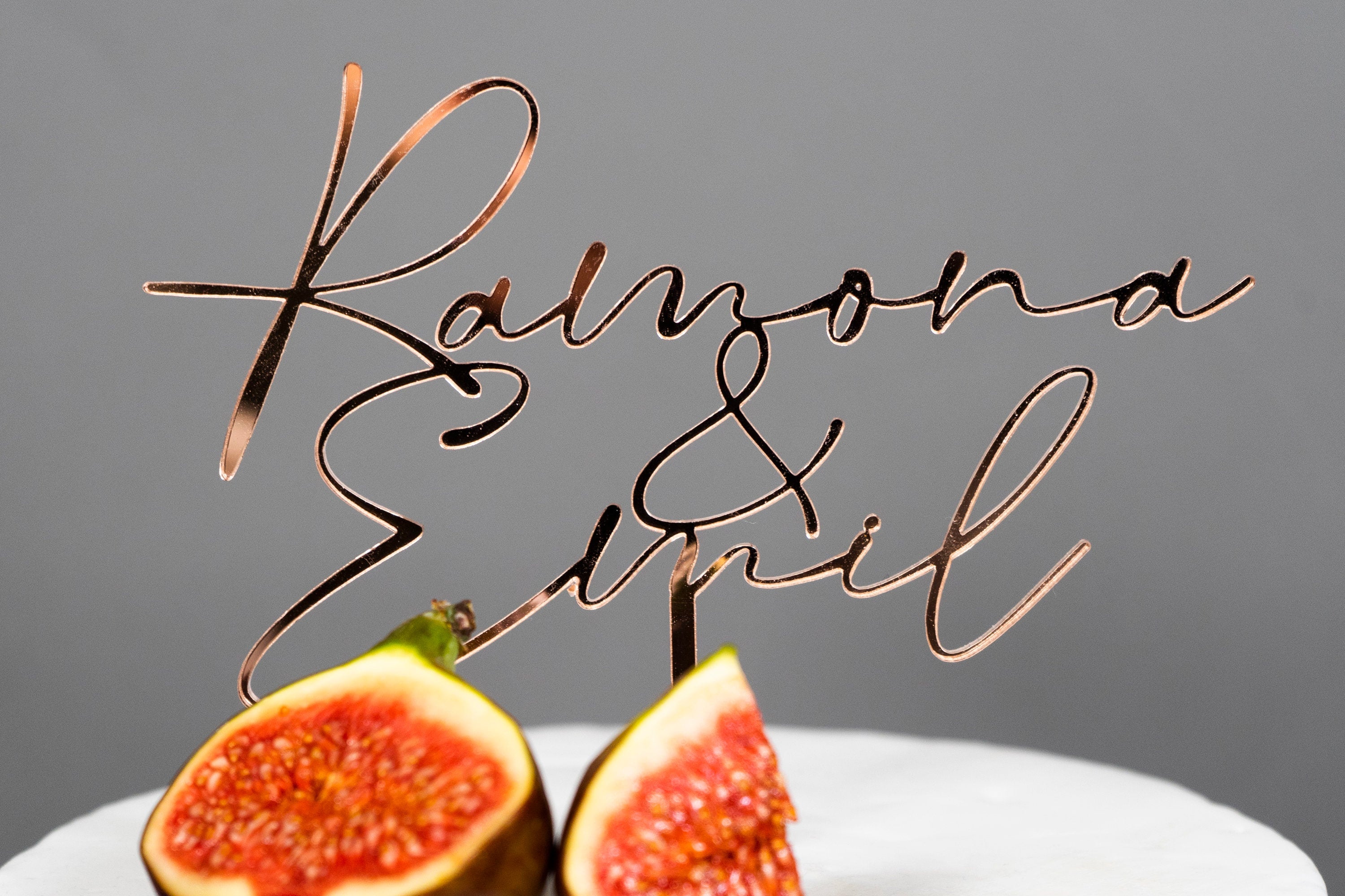 Personalisierte Caketopper - Hochzeit Modern Handschrift mit Wunschnamen | Hochzeitstorte Verlobung Hochzeitstag