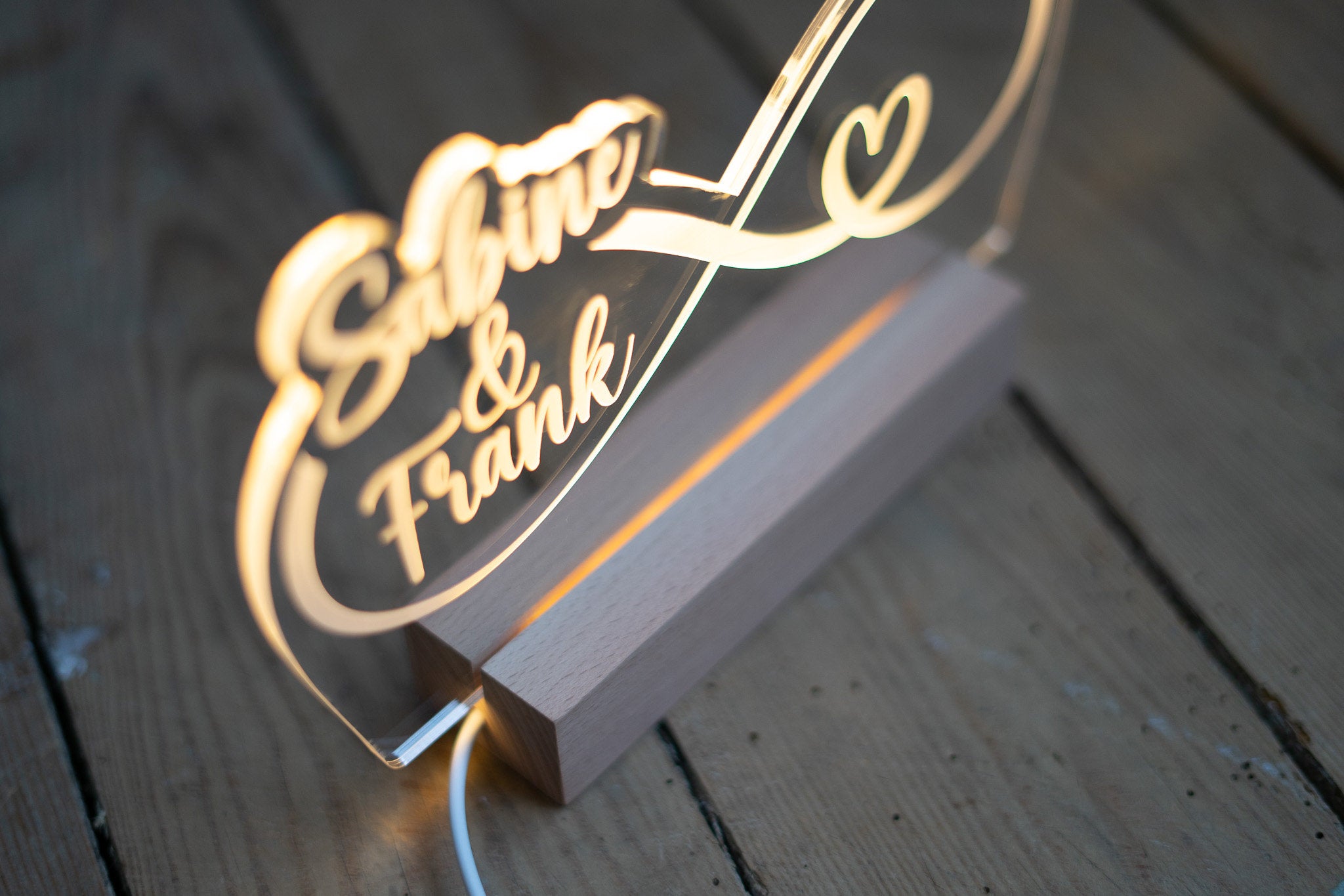 Personalisierter Acryllampe mit 2 Namen in Unendlichkeitszeichen Nachttischlampe Valentinstag Geschenk Hochzeitsgeschenk