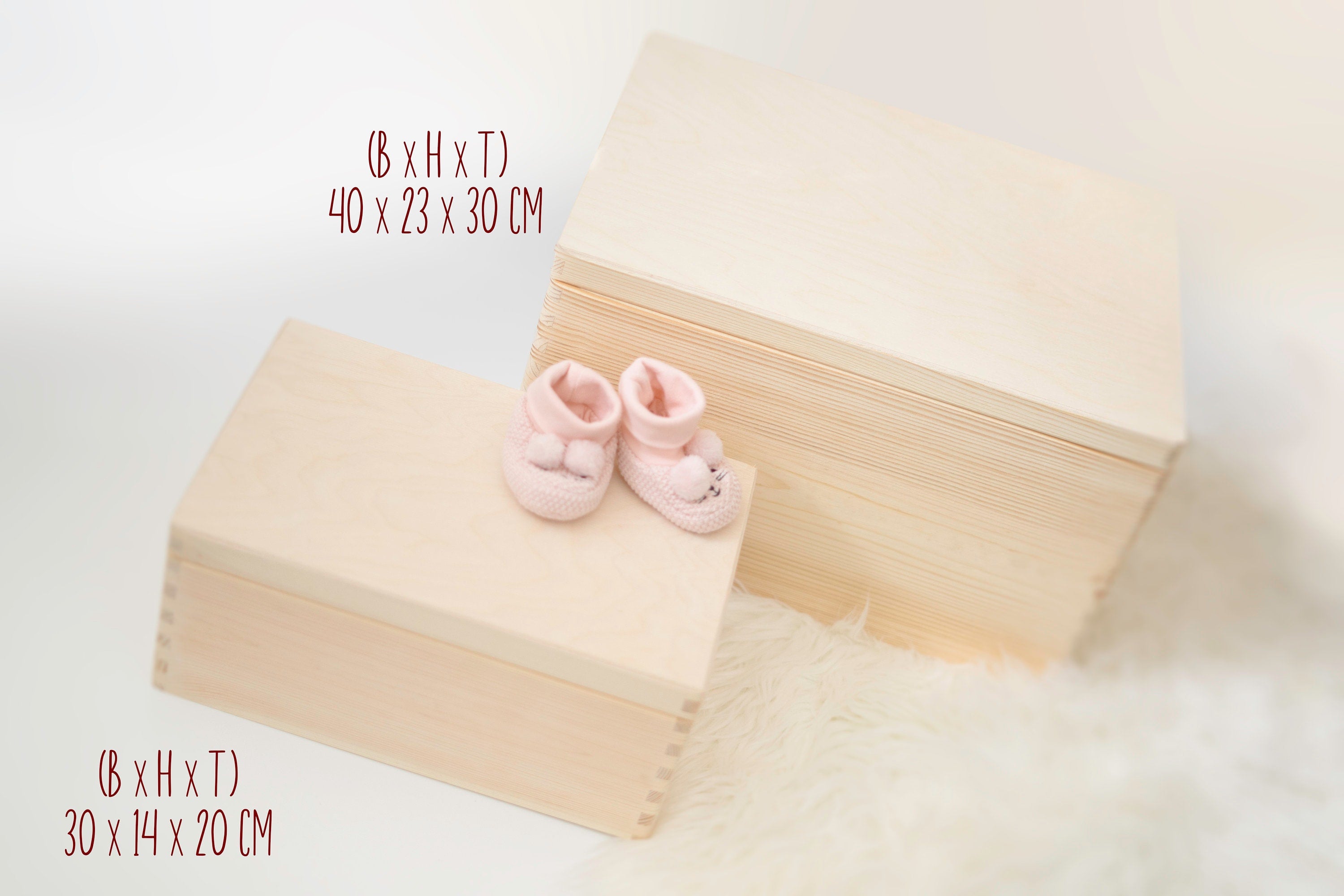 Personalisierte Erinnerungskiste für Kinder mit Fuchs - Taufgeschenk Geburtsgeschenk Weihnachtsgeschenk für Kinder Holzkiste Baby Geschenk